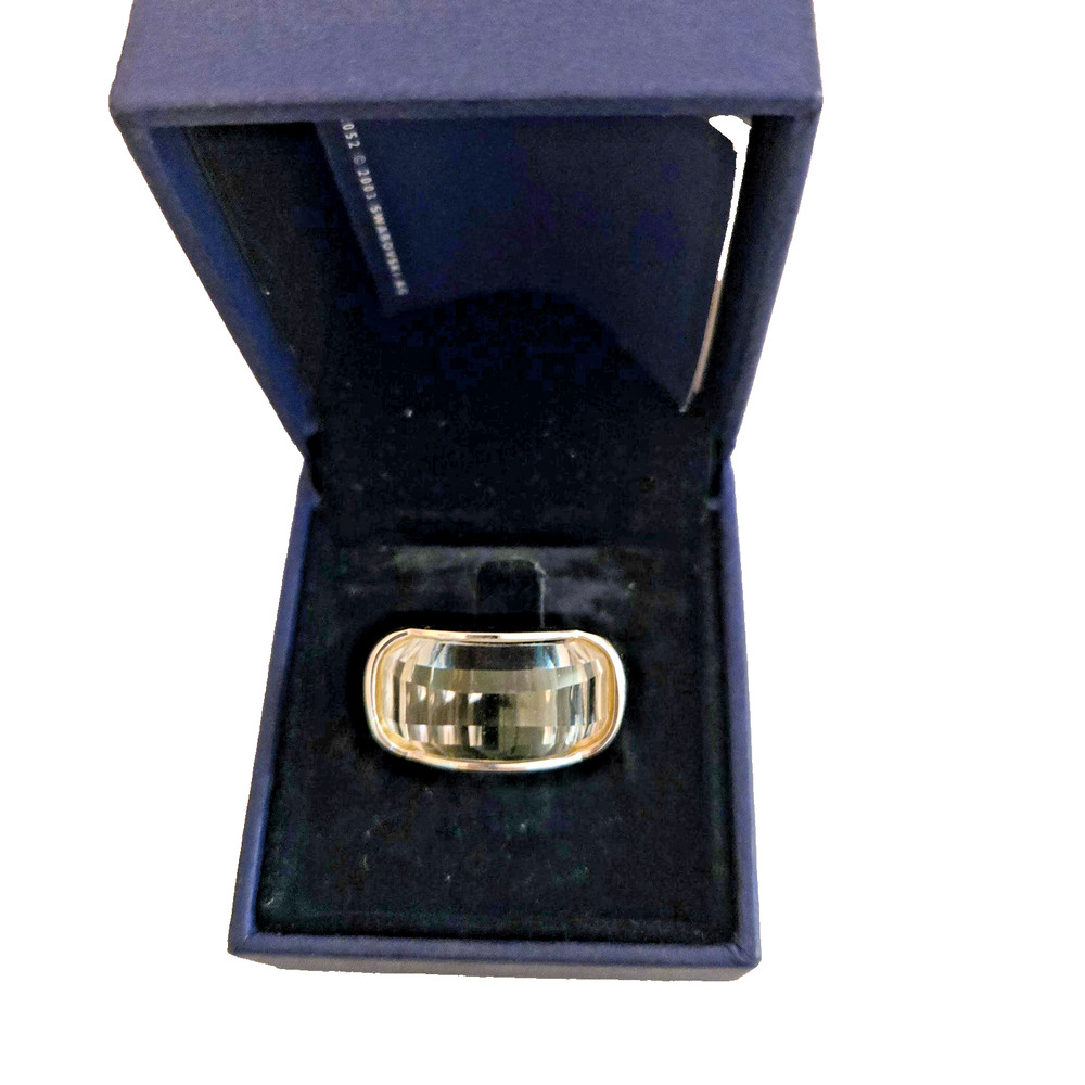 Swarovski Nirvana faceted clear crystal ring Rhodium plated Certificate and Box - Picture 3 of 9